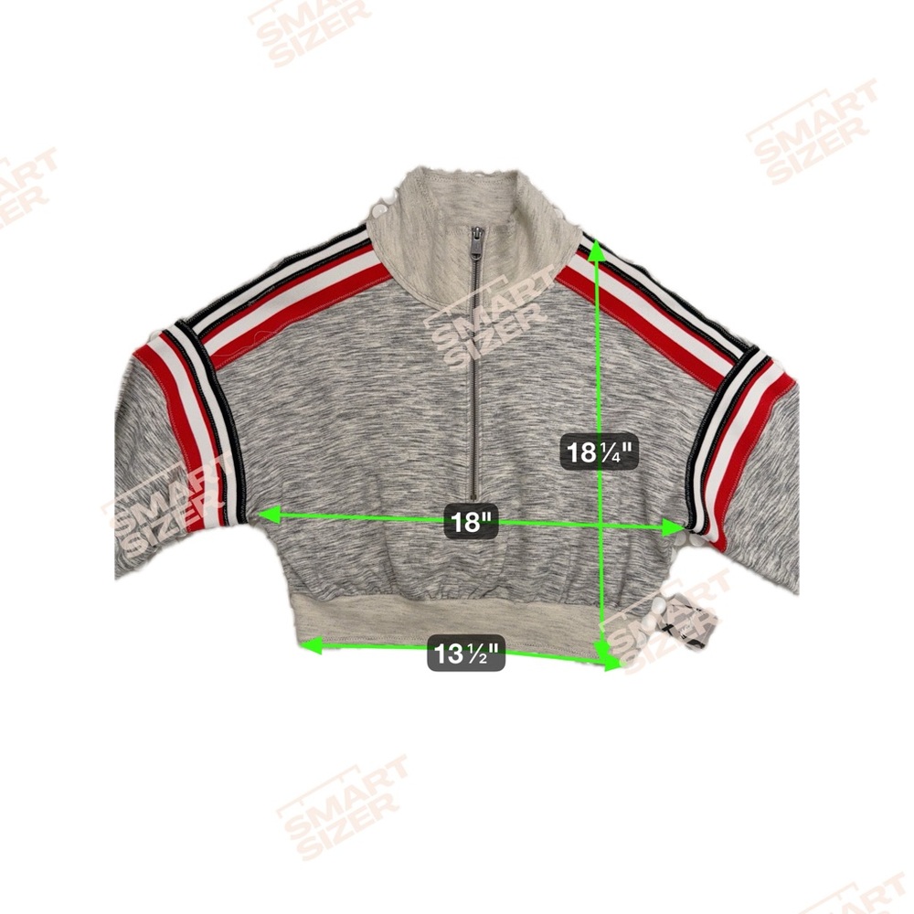FP Movement by Free People Gray Sweatshirt with Red and Black Stripes - Picture 5 of 5